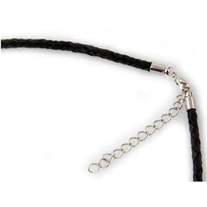 3mm Brown Braided Leather Cord with Adjustable Clasp