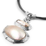 Rhodium Plated Shell Pendant