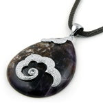 Rhodium Plated Marble Pendant