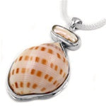 Rhodium Plated Shell Pendant