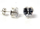 4 MM HEART CZ STUD EARRINGS (CLEAR)
