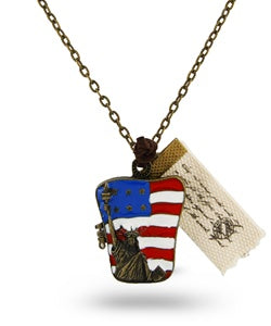 Fashion Necklace - American Flag Locket