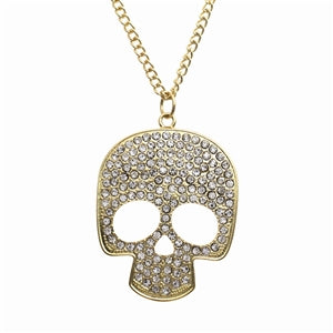 Fashion Necklace - Chrystal Studded Skull