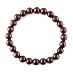 Stretchable Bracelet w/ Natural Stone - Black Garnet