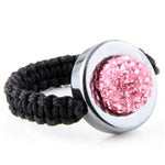 Fashion Crystal Bead Ring - Black String