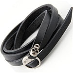 Twisted Leather Bracelet with Skull Buckle - Genuine Leather