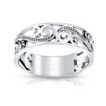 Stainless Steel Ring - Casting Ring With Paisley Design
