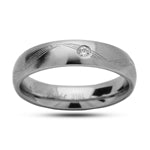 Stainless Steel Ring - Matte Polished Wedding Band with Design Comfort Fit