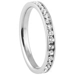 Stainless Steel Ring Eternity with Clear CZ Accent