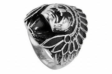Stainless Steel Biker Ring - Indian