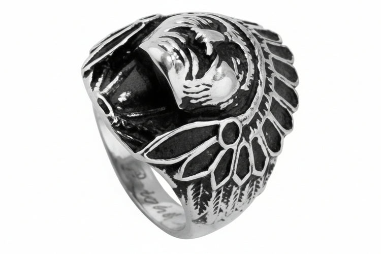 Stainless Steel Biker Ring - Indian