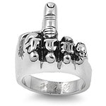 Stainless Steel Biker Ring - FTW Middle Finger Ring