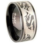 Stainless Steel Ring - Black IP Dragon