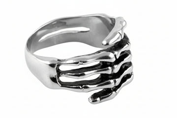 Stainless Steel Casting Ring Skeleton Hand Design