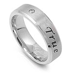 Stainless Steel Plain Ring - True Love Waits