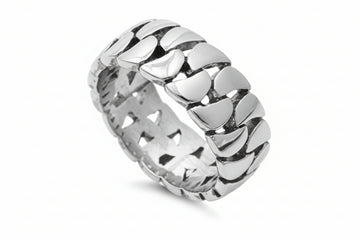 Stainless Steel Casting Ring Wide Plain Twist Design