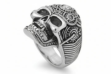Stainless Steel Casting Ring - Skull with Planetary Gears