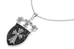 CZ NECKLACE - Shield w/ Cross & Fleur De Lise