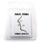 Lot of 20, 3pc. Cross, Flower and Triple Gem Sets 20g nose studs