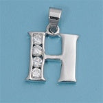 INITIAL PENDANT W/CZ - H