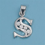 INITIAL PENDANT W/CZ - S