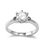 Rhodium Plated Brass Ring w/ CZ