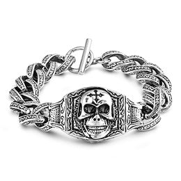 Stainless Steel Bracelet - ID w/ Skull