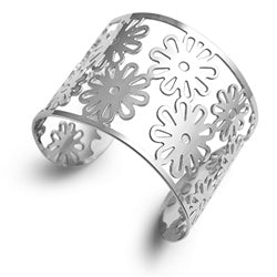 Stainless Steel Bangle - Plumeria