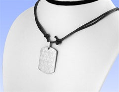 Stainless Steel Pendant - Dog tag w/ Cross