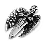 Stainless Steel Pendant - Royal Cross w/ Wings