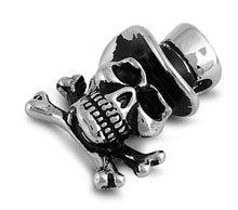 Stainless Steel Pendant - Skull w/ Crossbone and Hat