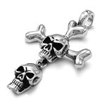 Stainless Steel Pendant - Cross Skull
