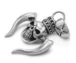 Stainless Steel Pendant - Skull w/ Horn