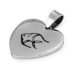 Stainless Steel Pendant - Heart Shaped Fish Design