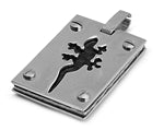 Stainless Steel Pendant - Lizard w/Carbon Fiber Accent w/ Screws