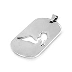 Stainless Steel Dog Tag Pendant - Girl Cutout