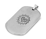 Stainless Steel Pendant - Dog Tag w/ Laser Engraved Heart