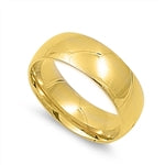 Stainless Steel Ring - Plain Gold Plated Wedding Band