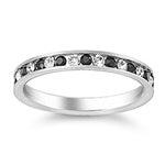 Stainless Steel Eternity Ring - Black/White
