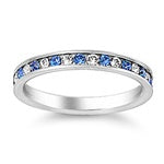 Stainless Steel Eternity Ring - Blue/White