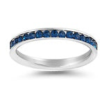 Stainless Steel Ring - Eternity Band w/Blue Sapphire CZ $2.79