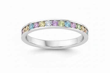 Stainless Steel Eternity Ring - Multi-Color