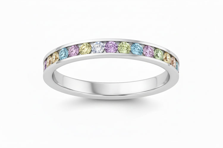 Stainless Steel Eternity Ring - Multi-Color