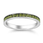 Stainless Steel Ring - Eternity Band w/ Olive CZ $2.79