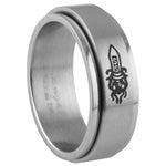 Stainless Steel Spinner Ring with Celtic Sword Design
