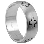 Plain Stainless Steel Ring - Cross