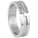 Stainless Steel Ring - Open Face CZ