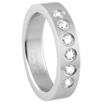 Stainless Steel Ring - CZ Row