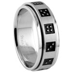 Stainless Steel Ring - Dice Faces