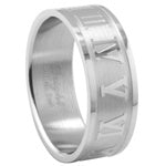 Stainless Steel Ring - Roman Numerals 2